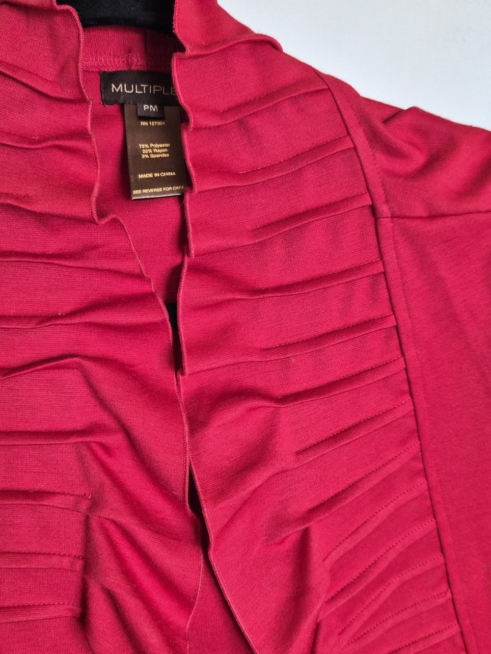 Multiples Red Ruffle-Front Blazer - Picture 7 of 7